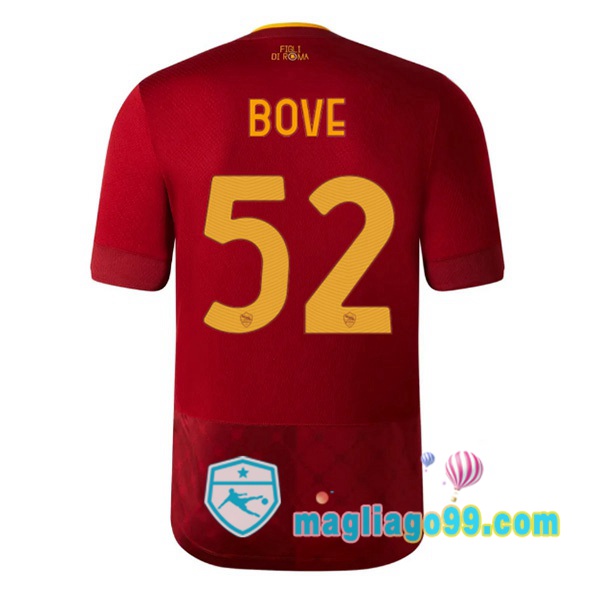 Magliago - Passione Maglie Thai Affidabili Basso Costo Online Shop | Maglia AS Roma (BOVE 52) Prima Rosso 2022/2023