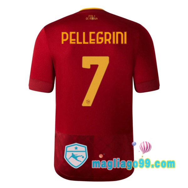 Magliago - Passione Maglie Thai Affidabili Basso Costo Online Shop | Maglia AS Roma (PELLEGRINI 7) Prima Rosso 2022/2023