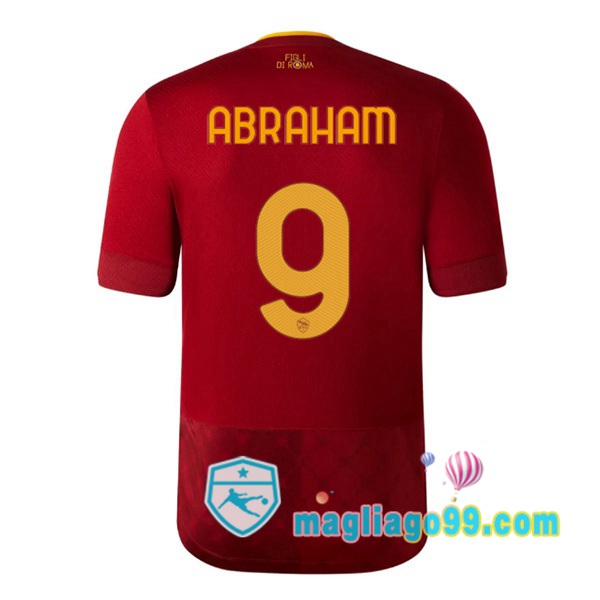 Magliago - Passione Maglie Thai Affidabili Basso Costo Online Shop | Maglia AS Roma (ABRAHAM 9) Prima Rosso 2022/2023