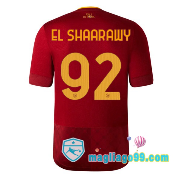 Magliago - Passione Maglie Thai Affidabili Basso Costo Online Shop | Maglia AS Roma (EL SHAARAWY 92) Prima Rosso 2022/2023
