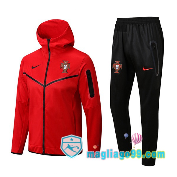 Magliago - Passione Maglie Thai Affidabili Basso Costo Online Shop | Giacca Con Cappuccio Portogallo Rosso 2022/2023