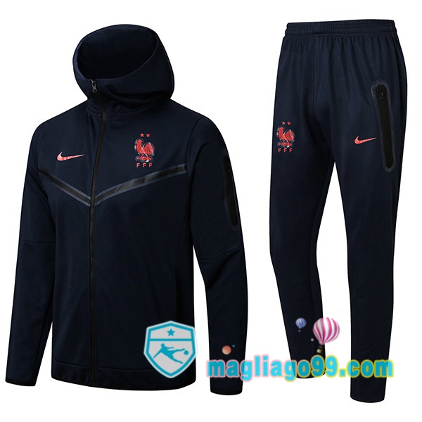 Magliago - Passione Maglie Thai Affidabili Basso Costo Online Shop | Giacca Con Cappuccio Francia Blu Royal 2022/2023