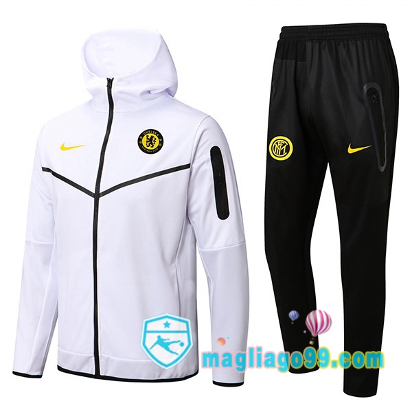 Magliago - Passione Maglie Thai Affidabili Basso Costo Online Shop | Giacca Con Cappuccio FC Chelsea Bianco 2022/2023