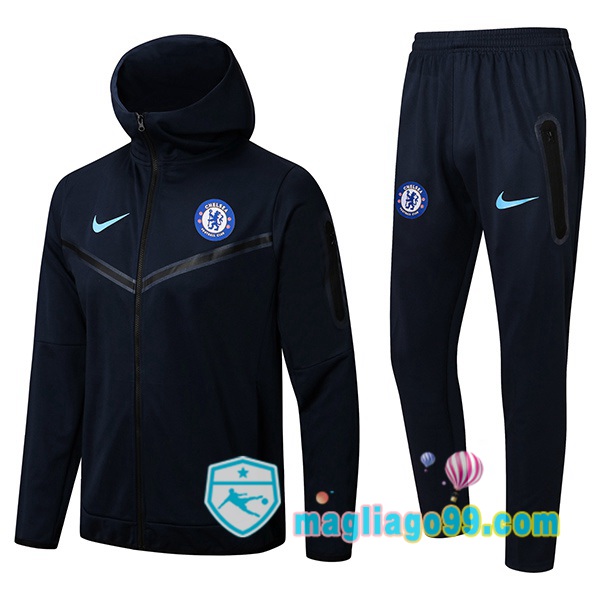 Magliago - Passione Maglie Thai Affidabili Basso Costo Online Shop | Giacca Con Cappuccio FC Chelsea Blu Royal 2022/2023