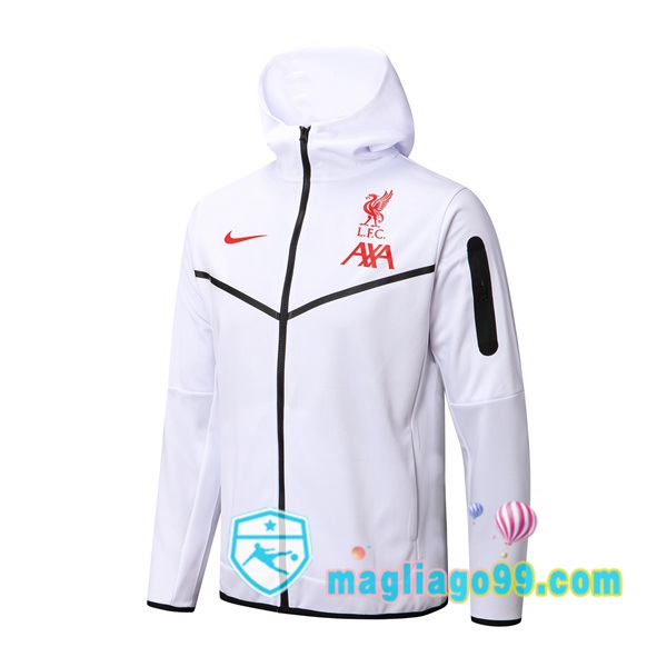 Magliago - Passione Maglie Thai Affidabili Basso Costo Online Shop | Giacca Con Cappuccio FC Liverpool Bianco 2022/2023