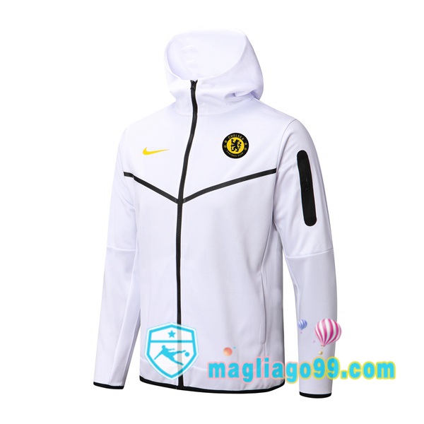 Magliago - Passione Maglie Thai Affidabili Basso Costo Online Shop | Giacca Con Cappuccio FC Chelsea Bianco 2022/2023