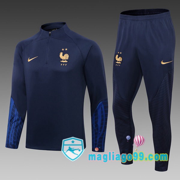 Magliago - Passione Maglie Thai Affidabili Basso Costo Online Shop | Tuta da Allenamento Francia Bambino Blu 2022/2023