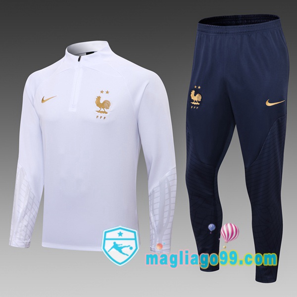 Magliago - Passione Maglie Thai Affidabili Basso Costo Online Shop | Tuta da Allenamento Francia Bambino Bianco 2022/2023
