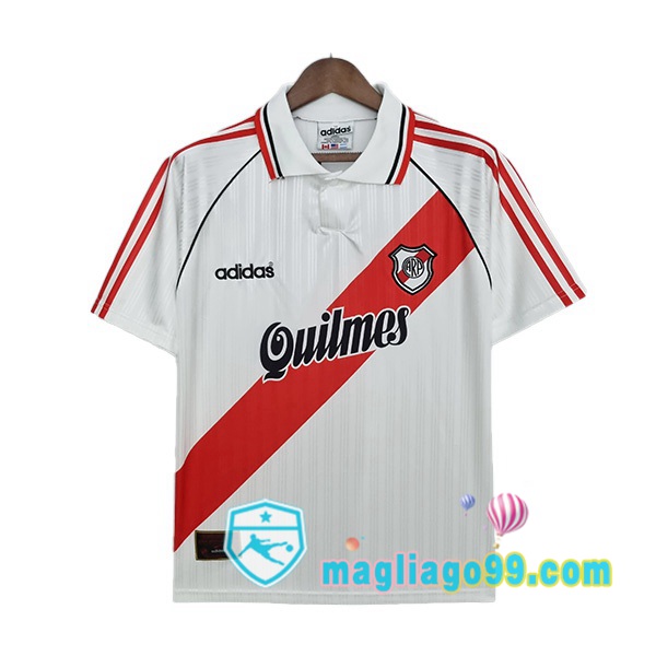 Magliago - Passione Maglie Thai Affidabili Basso Costo Online Shop | Maglia Storica River Plate Retro Prima Bianco Rosso 1995-1996