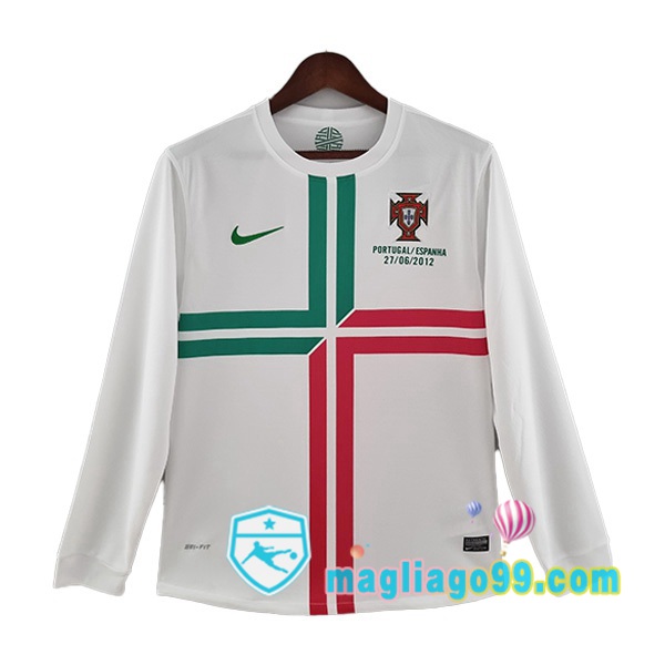Magliago - Passione Maglie Thai Affidabili Basso Costo Online Shop | Maglia Storica Portogallo Retro Seconda Maniche Lunghe Bianco 2012