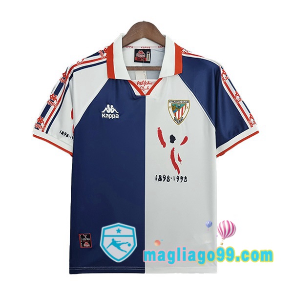 Magliago - Passione Maglie Thai Affidabili Basso Costo Online Shop | Maglia Storica Athletic Bilbao Retro Seconda Blu Bianco 1997-1998