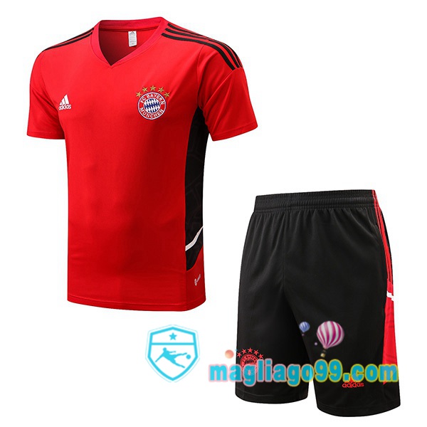 Magliago - Passione Maglie Thai Affidabili Basso Costo Online Shop | Tuta Maglie Allenamento Bayern Monaco + Shorts Rosso 2022/2023