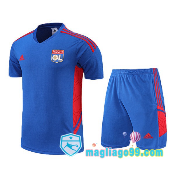 Magliago - Passione Maglie Thai Affidabili Basso Costo Online Shop | Tuta Maglie Allenamento Lyon OL + Shorts Blu 2022/2023