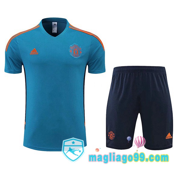 Magliago - Passione Maglie Thai Affidabili Basso Costo Online Shop | Tuta Maglie Allenamento Manchester United + Shorts Verde 2022/2023