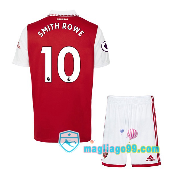 Magliago - Passione Maglie Thai Affidabili Basso Costo Online Shop | Maglia Calcio Arsenal (SMITH ROWE 10) Bambino Prima Rosso Bianco 2022/2023