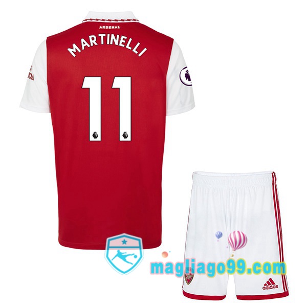 Magliago - Passione Maglie Thai Affidabili Basso Costo Online Shop | Maglia Calcio Arsenal (MARTINELLI 11) Bambino Prima Rosso Bianco 2022/2023