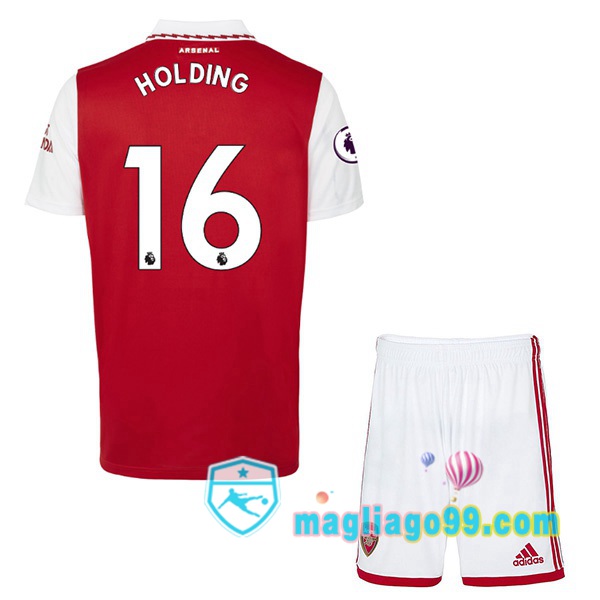 Magliago - Passione Maglie Thai Affidabili Basso Costo Online Shop | Maglia Calcio Arsenal (HOLDING 16) Bambino Prima Rosso Bianco 2022/2023