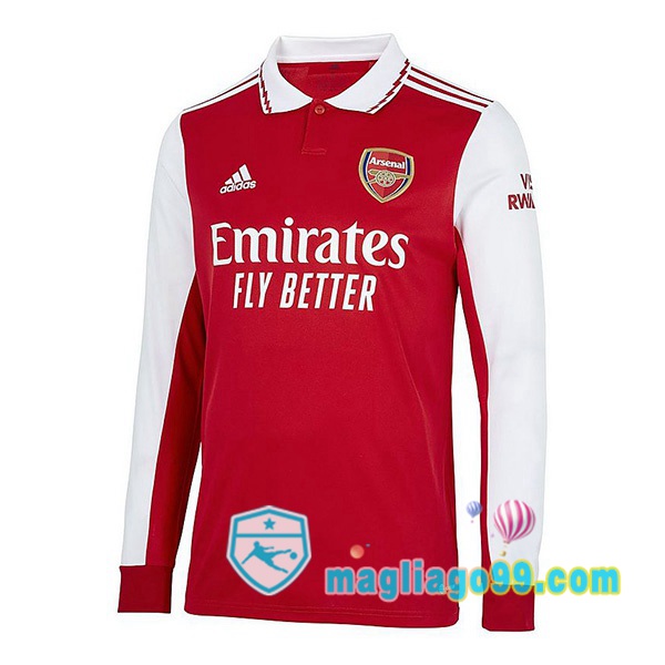 Magliago - Passione Maglie Thai Affidabili Basso Costo Online Shop | Maglia Calcio Arsenal Prima Maniche Lunghe Rosso Bianco 2022/2023