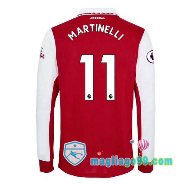 Magliago - Passione Maglie Thai Affidabili Basso Costo Online Shop | Maglia Calcio Arsenal (MARTINELLI 11) Prima Maniche Lunghe Rosso Bianco 2022/2023