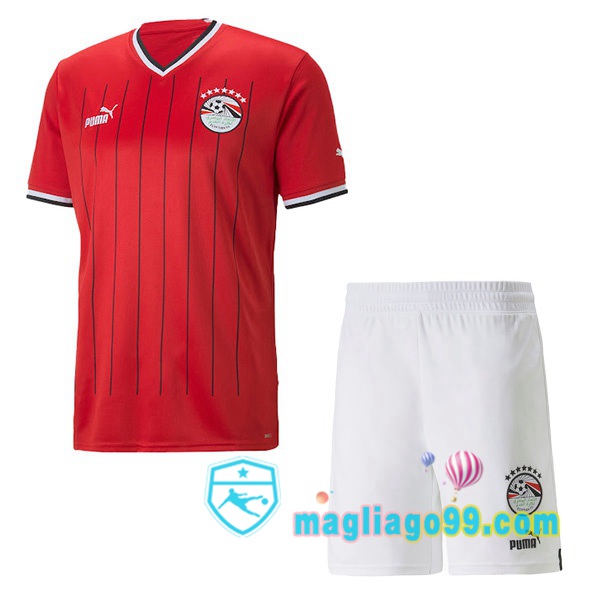 Nazionale Maglia Calcio Egitto Bambino Prima Rosso 2022/2023