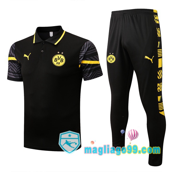 Magliago - Passione Maglie Thai Affidabili Basso Costo Online Shop | Dortmund BVB Polo Maglia Uomo + Pantaloni Nero 2022/2023