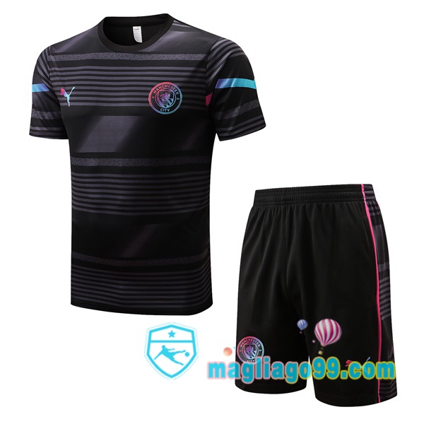 Magliago - Passione Maglie Thai Affidabili Basso Costo Online Shop | Tuta Maglie Allenamento Manchester City + Shorts Nero 2022/2023