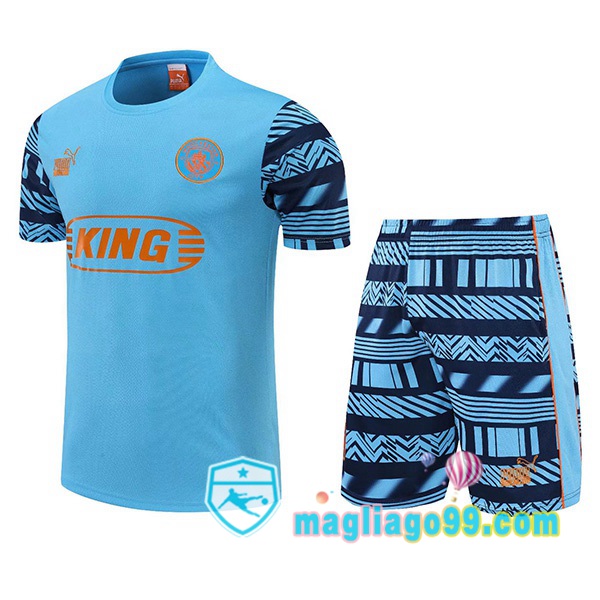 Magliago - Passione Maglie Thai Affidabili Basso Costo Online Shop | Tuta Maglie Allenamento Manchester City + Shorts Blu 2022/2023