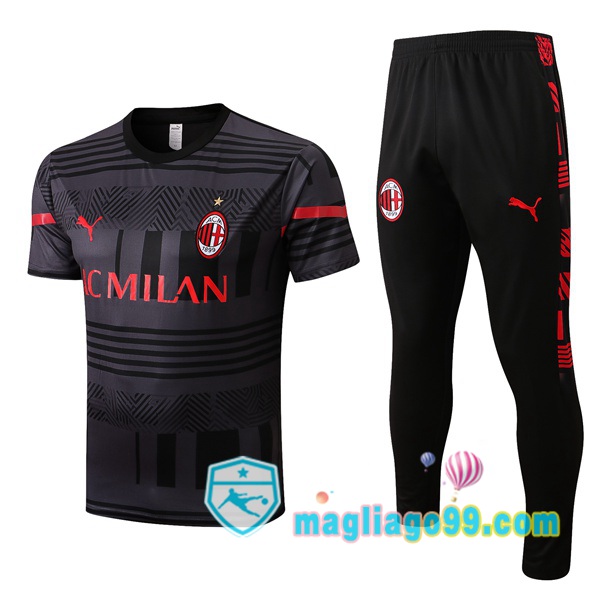 Magliago - Passione Maglie Thai Affidabili Basso Costo Online Shop | Tuta Maglie Allenamento AC Milan + Pantaloni Nero 2022/2023