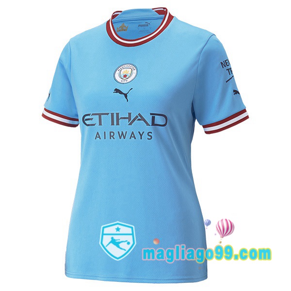 Magliago - Passione Maglie Thai Affidabili Basso Costo Online Shop | Maglia Calcio Manchester City Prima Donna Blu 2022/2023