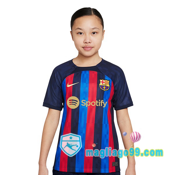 Magliago - Passione Maglie Thai Affidabili Basso Costo Online Shop | Maglia Calcio FC Barcellona Bambino Prima Rosso Blu 2022/2023