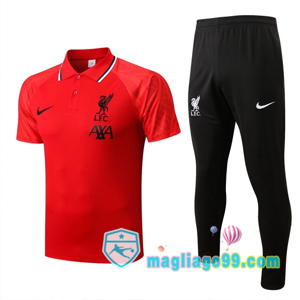 Magliago - Passione Maglie Thai Affidabili Basso Costo Online Shop | FC Liverpool Polo Maglia Uomo + Pantaloni Rosso 2022/2023