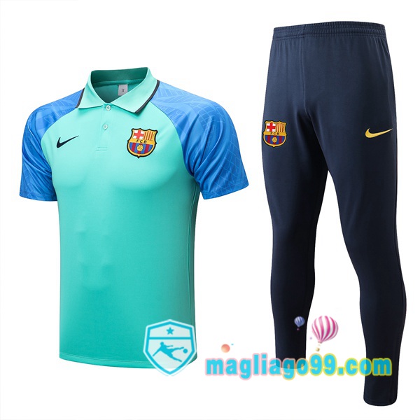 Magliago - Passione Maglie Thai Affidabili Basso Costo Online Shop | FC Barcellona Polo Maglia Uomo + Pantaloni Verde Blu 2022/2023