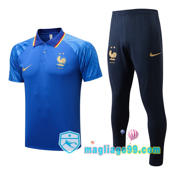 Magliago - Passione Maglie Thai Affidabili Basso Costo Online Shop | Francia Polo Maglia Uomo + Pantaloni Blu 2022/2023
