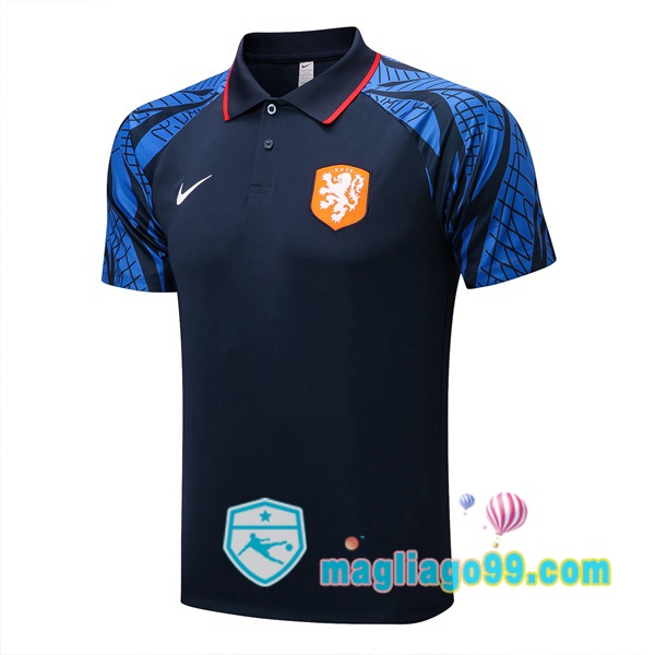 Magliago - Passione Maglie Thai Affidabili Basso Costo Online Shop | Paesi Bassi Polo Maglia Uomo Blu Royal 2022/2023