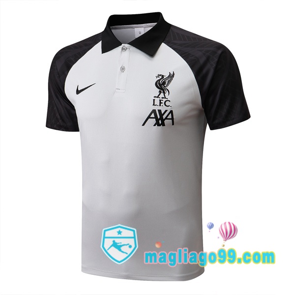 Magliago - Passione Maglie Thai Affidabili Basso Costo Online Shop | FC Liverpool Polo Maglia Uomo Grigio Nero 2022/2023