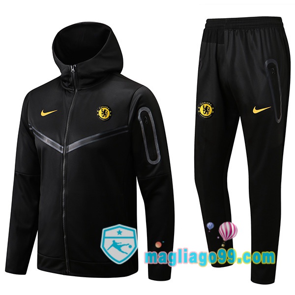 Magliago - Passione Maglie Thai Affidabili Basso Costo Online Shop | Giacca Con Cappuccio FC Chelsea Nero 2022/2023