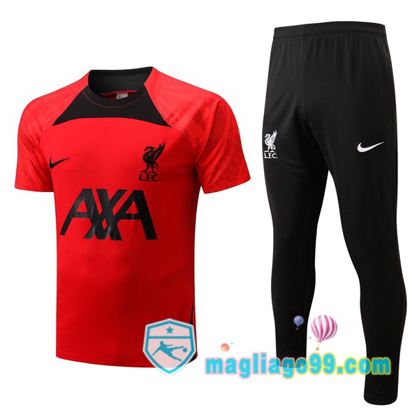 Magliago - Passione Maglie Thai Affidabili Basso Costo Online Shop | Tuta Maglie Allenamento FC Liverpool + Pantaloni Rosso 2022/2023