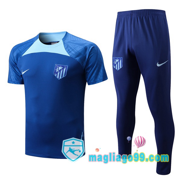 Magliago - Passione Maglie Thai Affidabili Basso Costo Online Shop | Tuta Maglie Allenamento Atletico Madrid + Pantaloni Blu 2022/2023