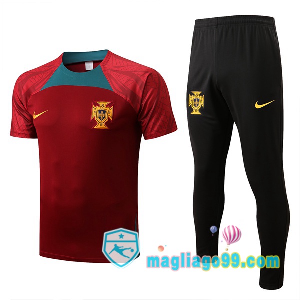 Magliago - Passione Maglie Thai Affidabili Basso Costo Online Shop | Tuta Maglie Allenamento Portogallo + Pantaloni Rosso 2022/2023