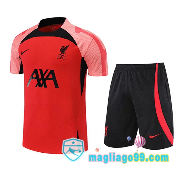 Magliago - Passione Maglie Thai Affidabili Basso Costo Online Shop | Tuta Maglie Allenamento FC Liverpool + Shorts Rosso 2022/2023