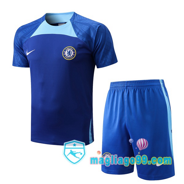Magliago - Passione Maglie Thai Affidabili Basso Costo Online Shop | Tuta Maglie Allenamento FC Chelsea + Shorts Blu 2022/2023