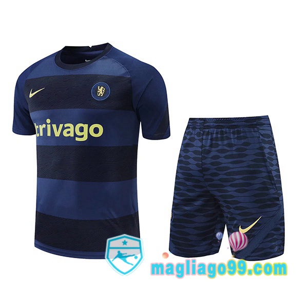 Magliago - Passione Maglie Thai Affidabili Basso Costo Online Shop | Tuta Maglie Allenamento FC Chelsea + Shorts Blu Royal 2022/2023