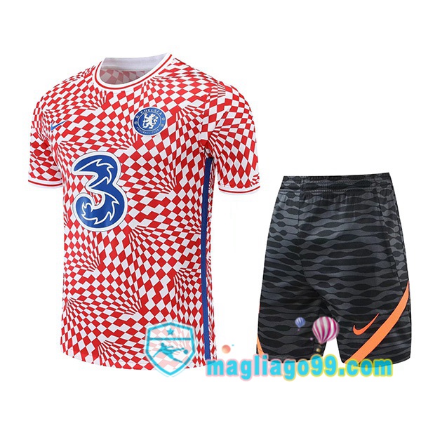 Magliago - Passione Maglie Thai Affidabili Basso Costo Online Shop | Tuta Maglie Allenamento FC Chelsea + Shorts Rosso 2022/2023
