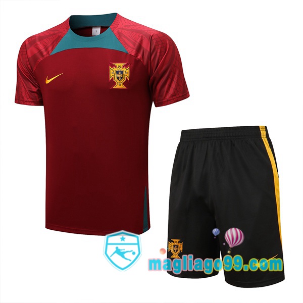 Magliago - Passione Maglie Thai Affidabili Basso Costo Online Shop | Tuta Maglie Allenamento Portogallo + Shorts Nero 2022/2023