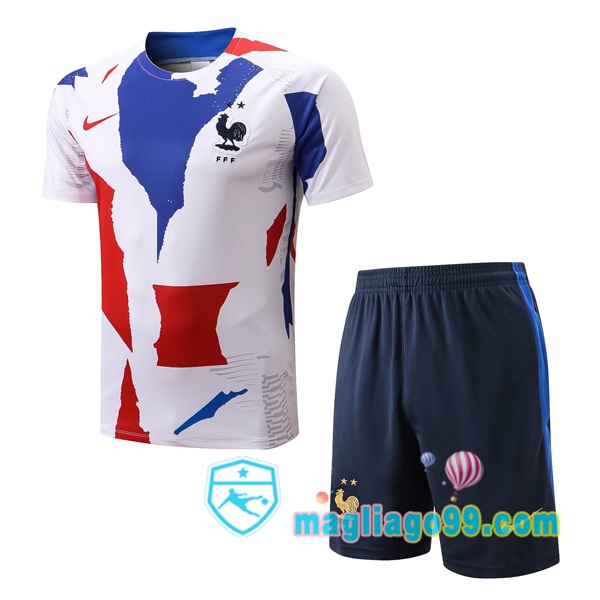 Magliago - Passione Maglie Thai Affidabili Basso Costo Online Shop | Tuta Maglie Allenamento Francia + Shorts Bianco 2022/2023