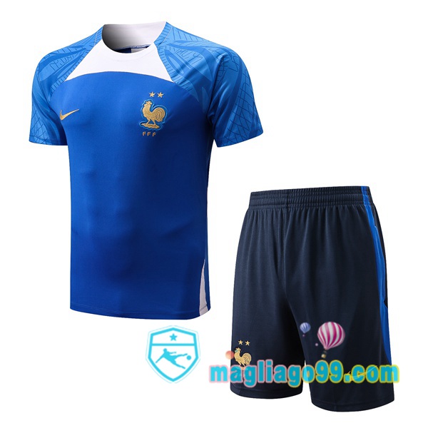 Magliago - Passione Maglie Thai Affidabili Basso Costo Online Shop | Tuta Maglie Allenamento Francia + Shorts Blu 2022/2023