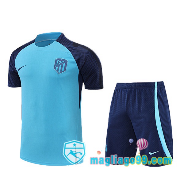 Magliago - Passione Maglie Thai Affidabili Basso Costo Online Shop | Tuta Maglie Allenamento Atletico Madrid + Shorts Blu 2022/2023