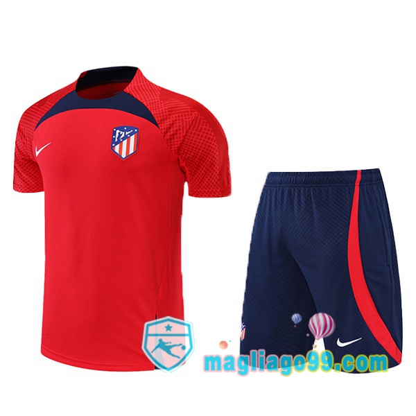 Magliago - Passione Maglie Thai Affidabili Basso Costo Online Shop | Tuta Maglie Allenamento Atletico Madrid + Shorts Rosso 2022/2023
