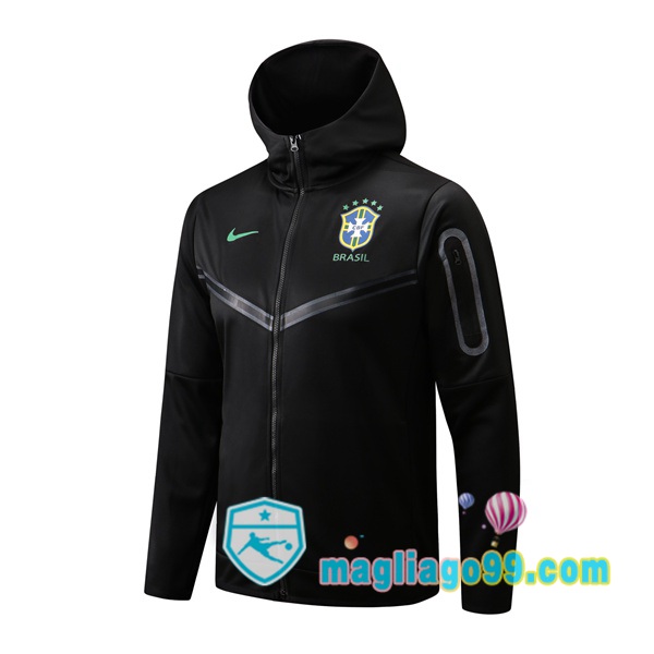 Magliago - Passione Maglie Thai Affidabili Basso Costo Online Shop | Giacca Con Cappuccio Brasile Nero 2022/2023
