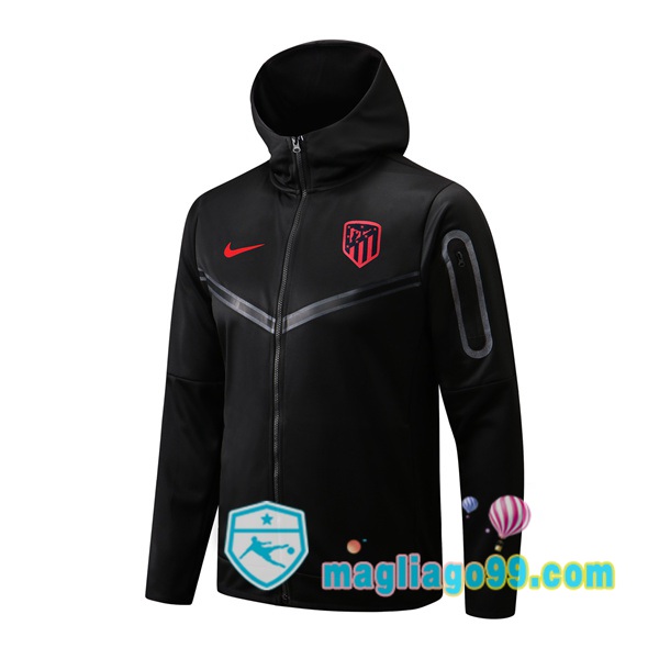 Magliago - Passione Maglie Thai Affidabili Basso Costo Online Shop | Giacca Con Cappuccio Atletico Madrid Nero 2022/2023